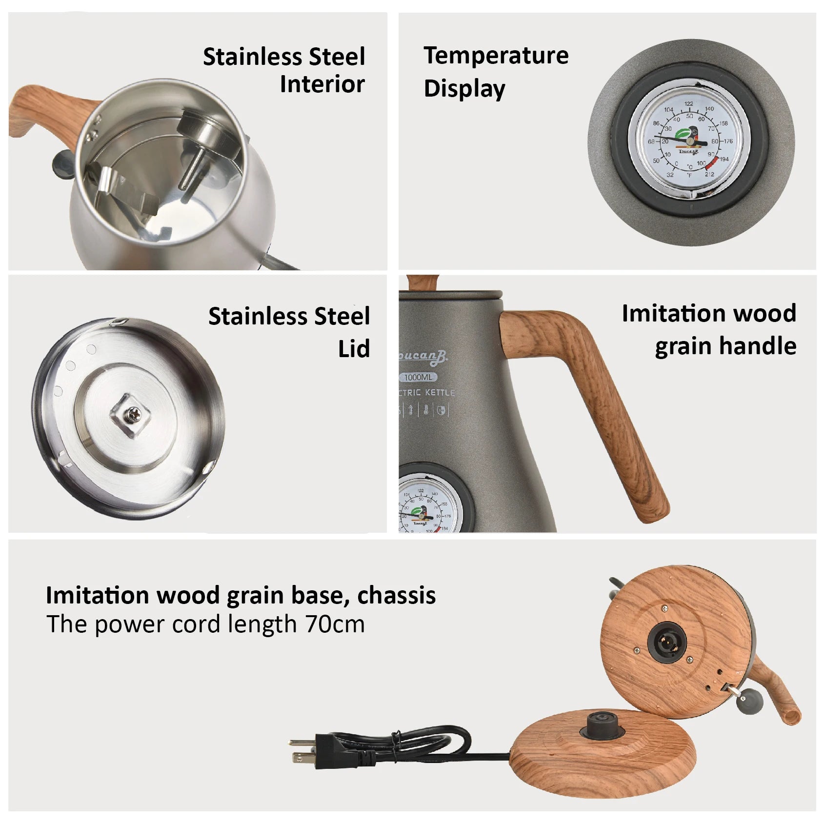 110V/220V stainless steel intelligent temperature control anti overheating kettle teapot