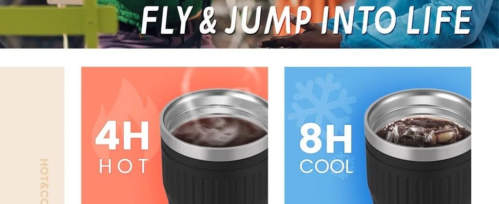 FEIJIAN-Stainless Steel Coffee Cup, Car Thermos Mug for Tea, Leak_Proof, Travel Thermo Cup, Gift Cup , 400ml