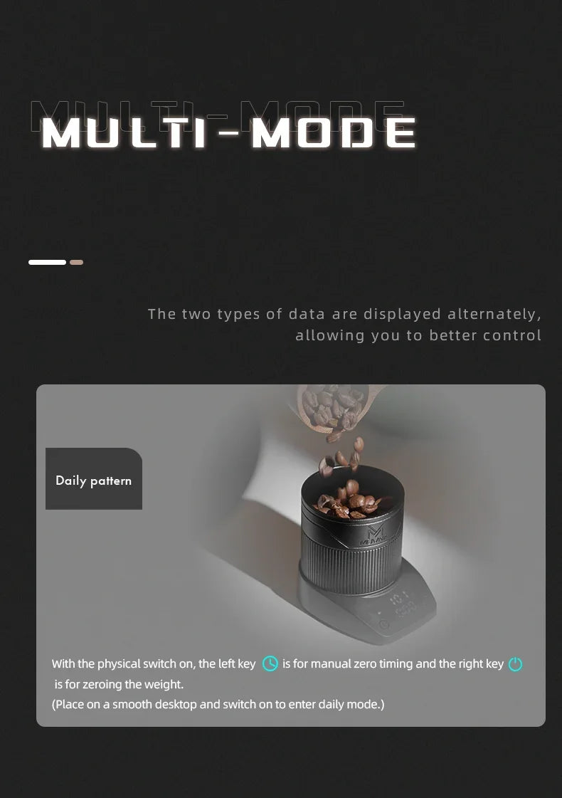 MUVNA-Mini Escala Espresso Eletrônico Exact 0.1g, Alta Precisão,Pesando LED, Balança de Café Portátil, Pó Recebendo Cup, 0.1g