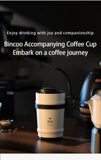 BINCOO Ceramic lined coffee cup, practical insulated cup, portable portable portable water cup, men's and women's 316 stainless