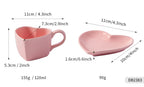 Set High-End Love Heart Coffee Cup Valentine's Day Gift Controlled Quantity Fat Reduction Cup Red Ceramic Cup