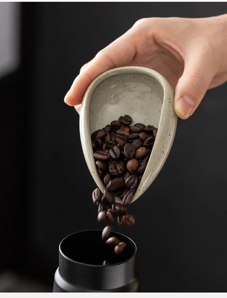 Coffee Beans Dosing Cup Trays Pottery Tea Separator Vessel Ceramic Measure Ware Espresso Bean Scoop Shovel Coffee Accessories ﻿