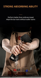 MHW-3BOMBER Portable Coffee Bar Barista Cleaning Towel with Hanging Ring Absorbent Espresso Cup Dish Towels Kitchen Accessories