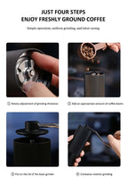Household Portable Steel Burr Manual Coffee Bean Grinder Aluminum Alloy Coffee Grinder