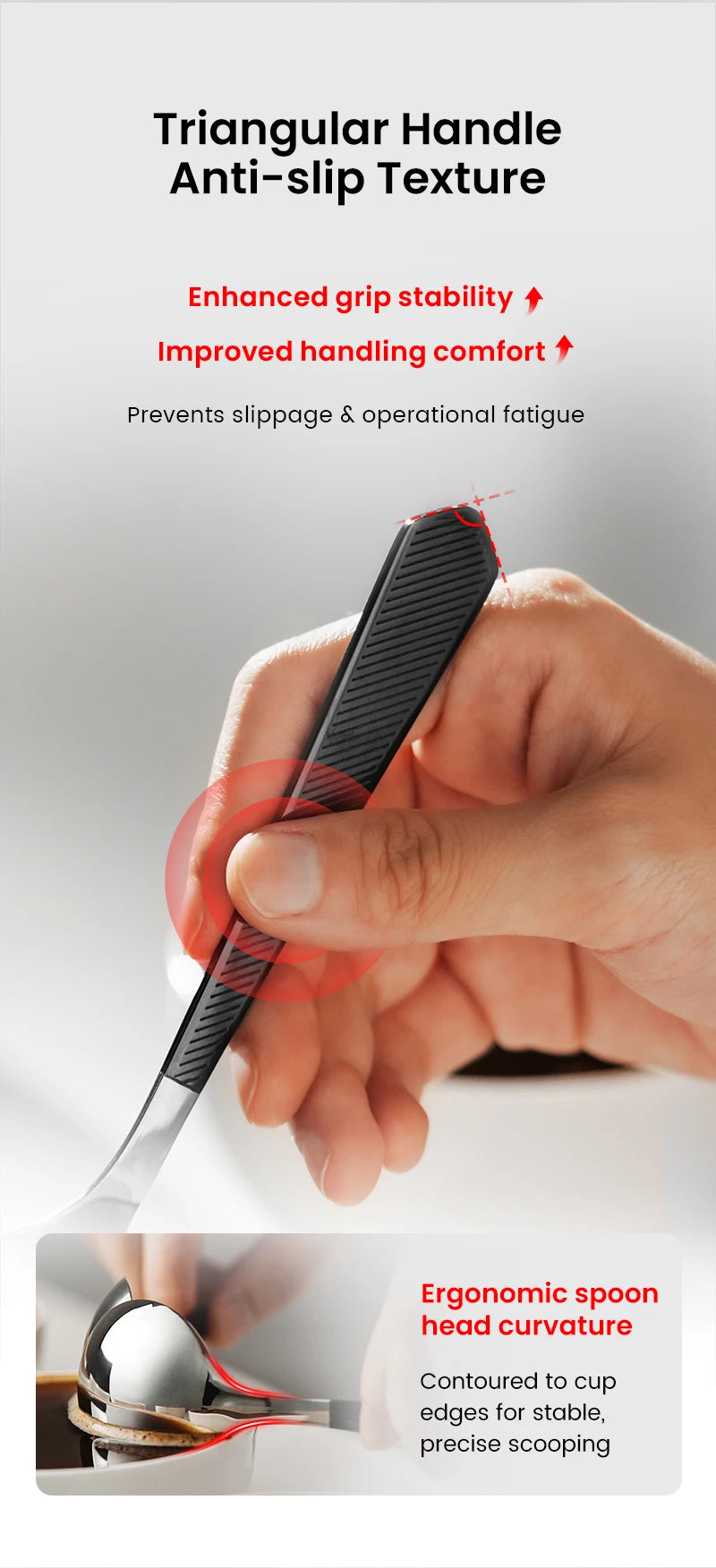 MHW-3BOMBER 1/2/3Pcs Measuring Spoon Coffee Tasting Spoon Stainless Steel Round Spoon for Baking/Cooking/Dessert Kitchen Tool