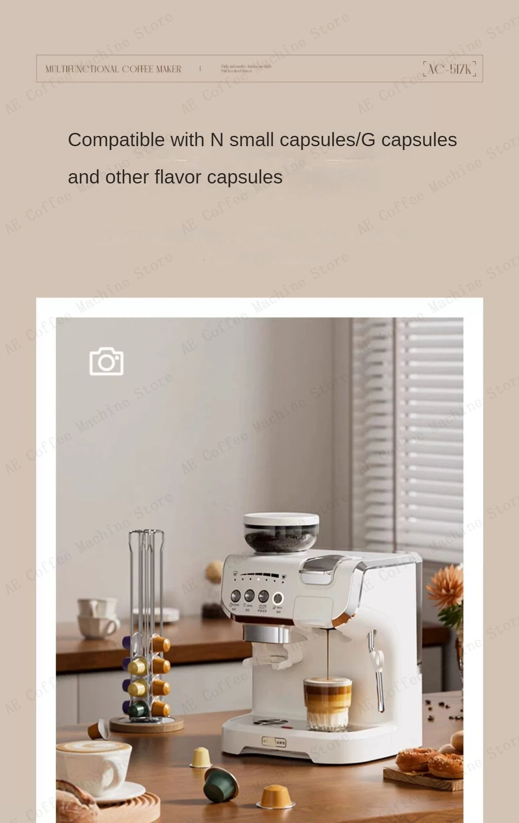 Multifunctional Coffee Machine That Can Use Capsules Grinding Integrated Espresso Machine Semi-automatic Home Coffee Machine