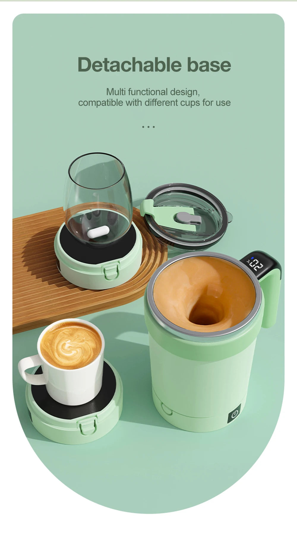 380ML Automatic Stirring Cup Rechargeable Electric Self Mixing Coffee Mug Portable Tea Milk Drinking Cup Rotating Magnetic Tools