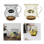 Coffee Pod Holder Metal Mug Shaped Large Capacity Coffee Capsule Holder for Kitchen Countertop Bar Accessories Home Desktop