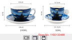 Van Gogh Coffee Cup Set Luxury Ceramics Coffee Mug And Plate Set Oil Painting ESPRESSO Demitasse Glass Cappuccino Tasting Teacup