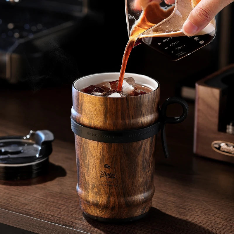 BINCOO Ceramic lined coffee cup, practical insulated cup, portable portable portable water cup, men's and women's 316 stainless