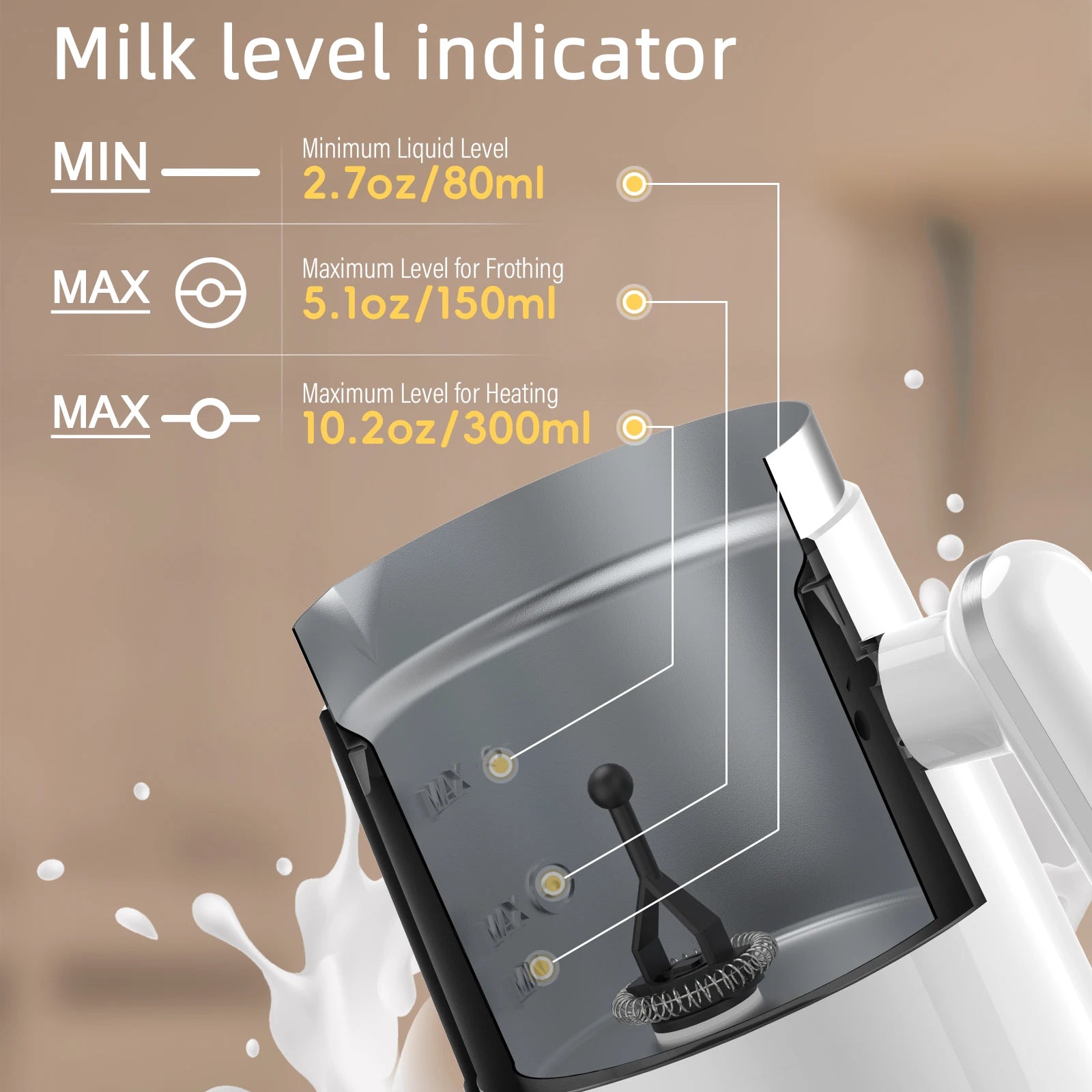 Coffart Automatic Milk Frother Electric Hot and Cold for Making Latte Cappuccino Fully Automatic Coffee Frothing Foamer