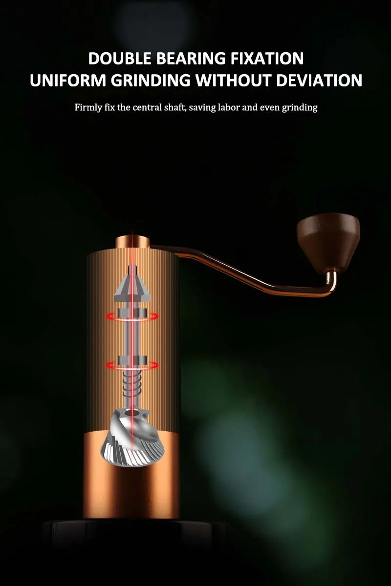 Household Portable Steel Burr Manual Coffee Bean Grinder Aluminum Alloy Coffee Grinder