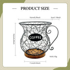 Coffee Pod Holder Metal Mug Shaped Large Capacity Coffee Capsule Holder for Kitchen Countertop Bar Accessories Home Desktop