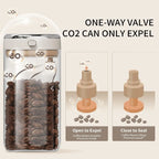 Coffee Canister Premium Glass - Airtight Coffee Container with One-Way CO2 Valve and Freshness Tracker for Coffee Bean Storage