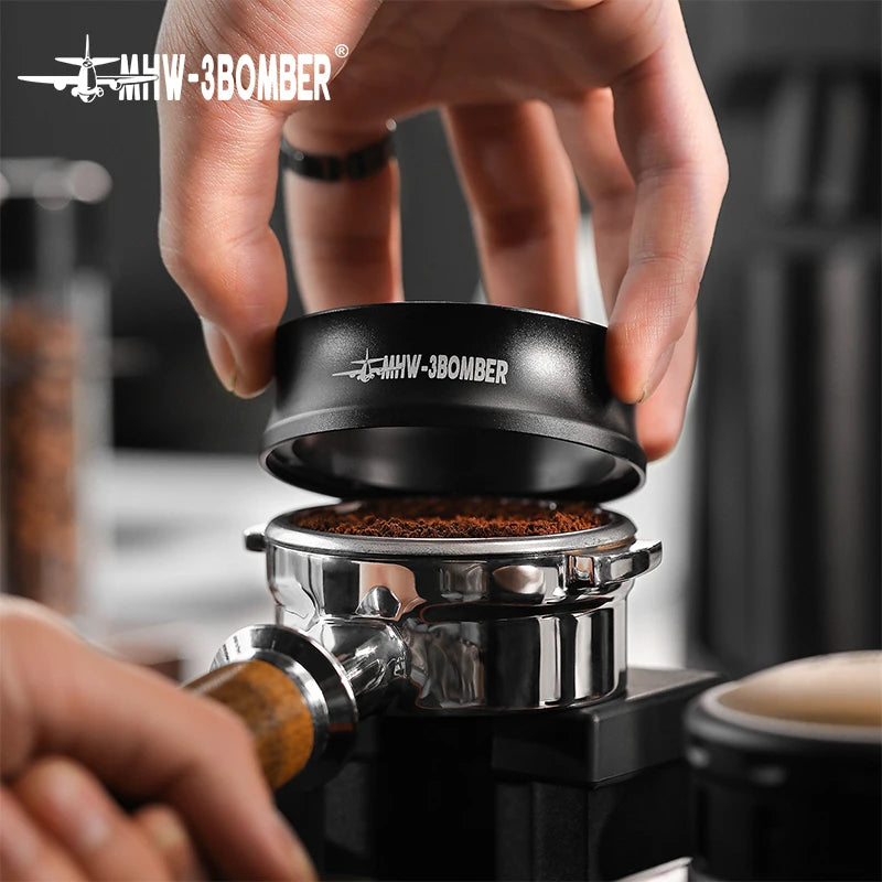 MHW-3BOMBER 51-58mm Magnetic Coffee Dosing Funnel Compatible with 58MM Portafilter Espresso Dosing Ring Home Barista Accessories