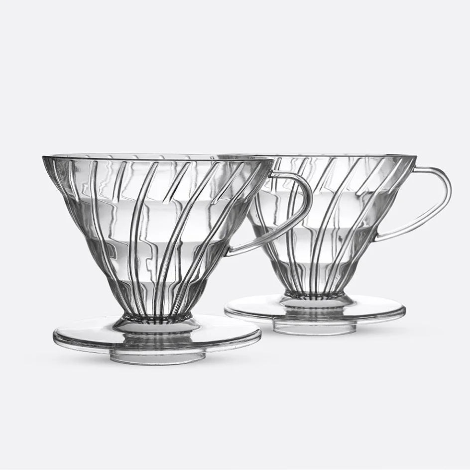 Coffee Dripper Cone Shape Drip Coffee Funnel Plastic V Shape Brewing Coffee Filter Cup V01 V02 for Pour Over Barista 60 Degree