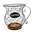 Coffee Pod Holder Metal Mug Shaped Large Capacity Coffee Capsule Holder for Kitchen Countertop Bar Accessories Home Desktop