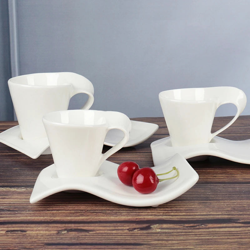 Espresso Coffee Cup Home Living Room Drinking Utensils European Ceramic Cups with Spoon and Cup Holder Kitchen Bar Supplies