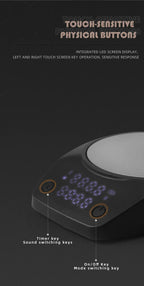 MUVNA-Mini Escala Espresso Eletrônico Exact 0.1g, Alta Precisão,Pesando LED, Balança de Café Portátil, Pó Recebendo Cup, 0.1g