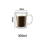 1PCS Double Wall Glass Cup Clear Coffee Mug With Handle For Hot Cold Beverage Milk Juice Drinkware Set 220/300/400ml