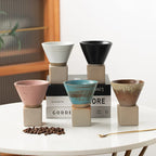 Coarse Pottery Coffee Mug with Base Creative Triangular Cone Shape Mug Personalized Small Espresso Cups for Bar 200ml