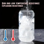 Drinking Glasses Cup with Glass Straw 4pcs Set Can Shaped For Beer Iced Coffee Whiskey Soda Tea Water with 2 Cleaning Brushes