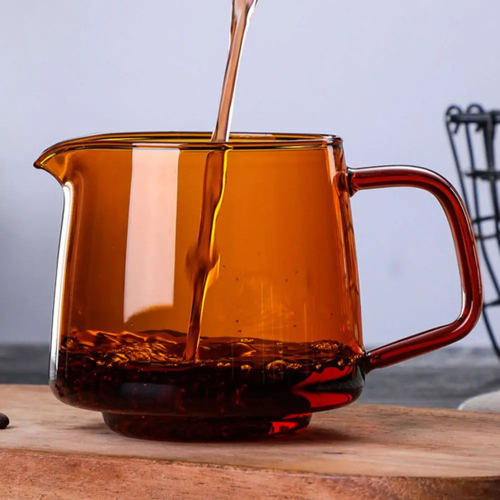 300/550ml Colour Clear Glass Cup Heat-resistant Pour Over Glass Range Coffee Server Carafe Drip Coffee Pot Milk Jug Tea Kettle