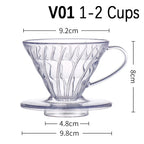Coffee Dripper Cone Shape Drip Coffee Funnel Plastic V Shape Brewing Coffee Filter Cup V01 V02 for Pour Over Barista 60 Degree