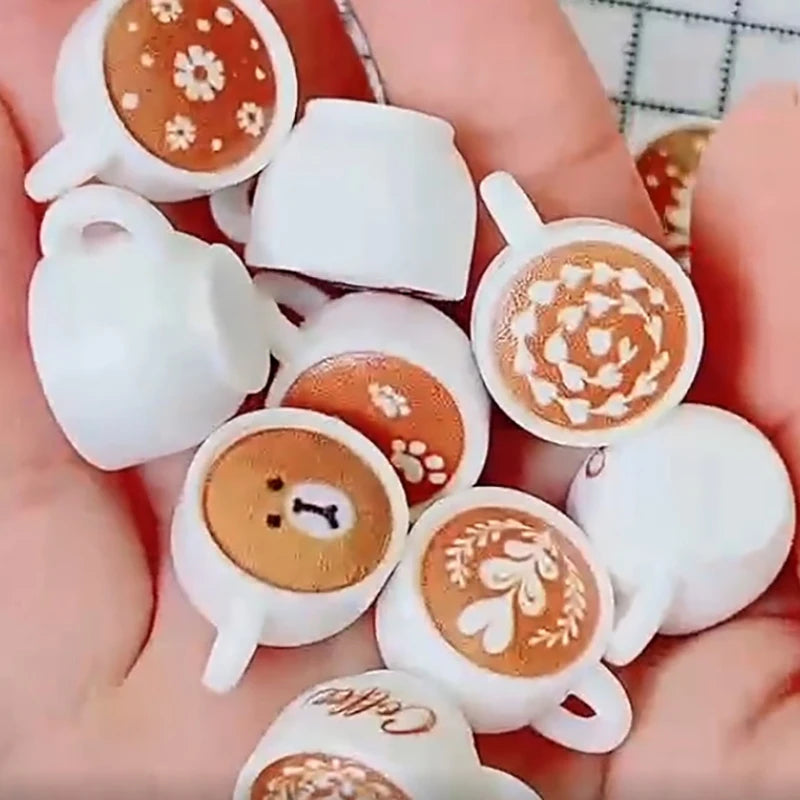 DIY Accessories for Miniature Dollhouse: 10pcs Kawaii Simulation Coffee Cup Set
