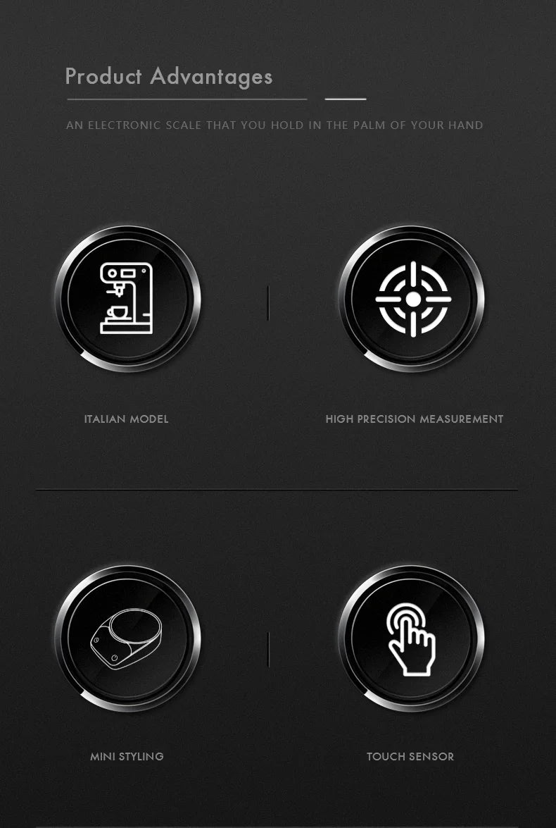 MUVNA-Mini Escala Espresso Eletrônico Exact 0.1g, Alta Precisão,Pesando LED, Balança de Café Portátil, Pó Recebendo Cup, 0.1g