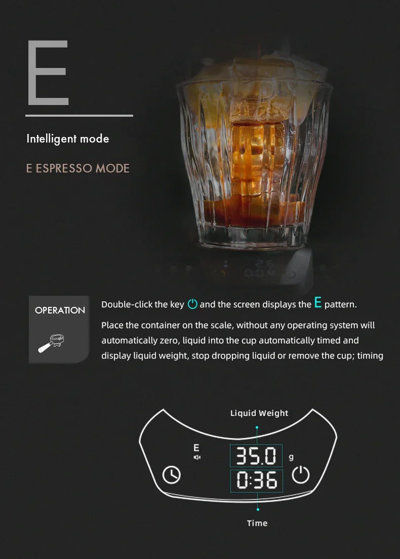 MUVNA-Mini Escala Espresso Eletrônico Exact 0.1g, Alta Precisão,Pesando LED, Balança de Café Portátil, Pó Recebendo Cup, 0.1g