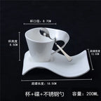Espresso Coffee Cup Home Living Room Drinking Utensils European Ceramic Cups with Spoon and Cup Holder Kitchen Bar Supplies