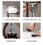 Home European American ice drip coffee pot Cold brew pot Wooden hand brew coffee set Ice brew coffee pot drip type