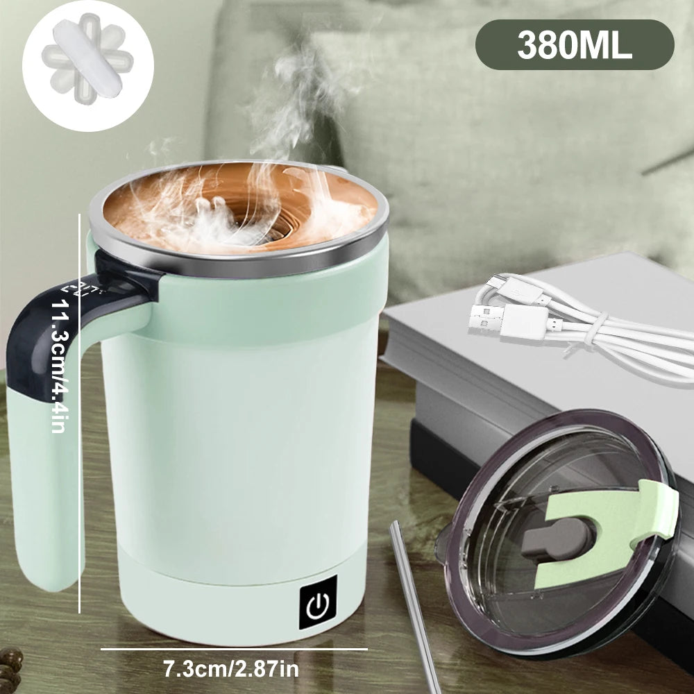 380ML Automatic Stirring Cup Rechargeable Electric Self Mixing Coffee Mug Portable Tea Milk Drinking Cup Rotating Magnetic Tools