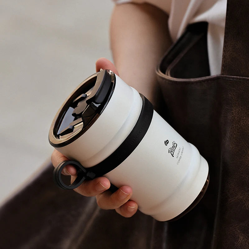 BINCOO Ceramic lined coffee cup, practical insulated cup, portable portable portable water cup, men's and women's 316 stainless