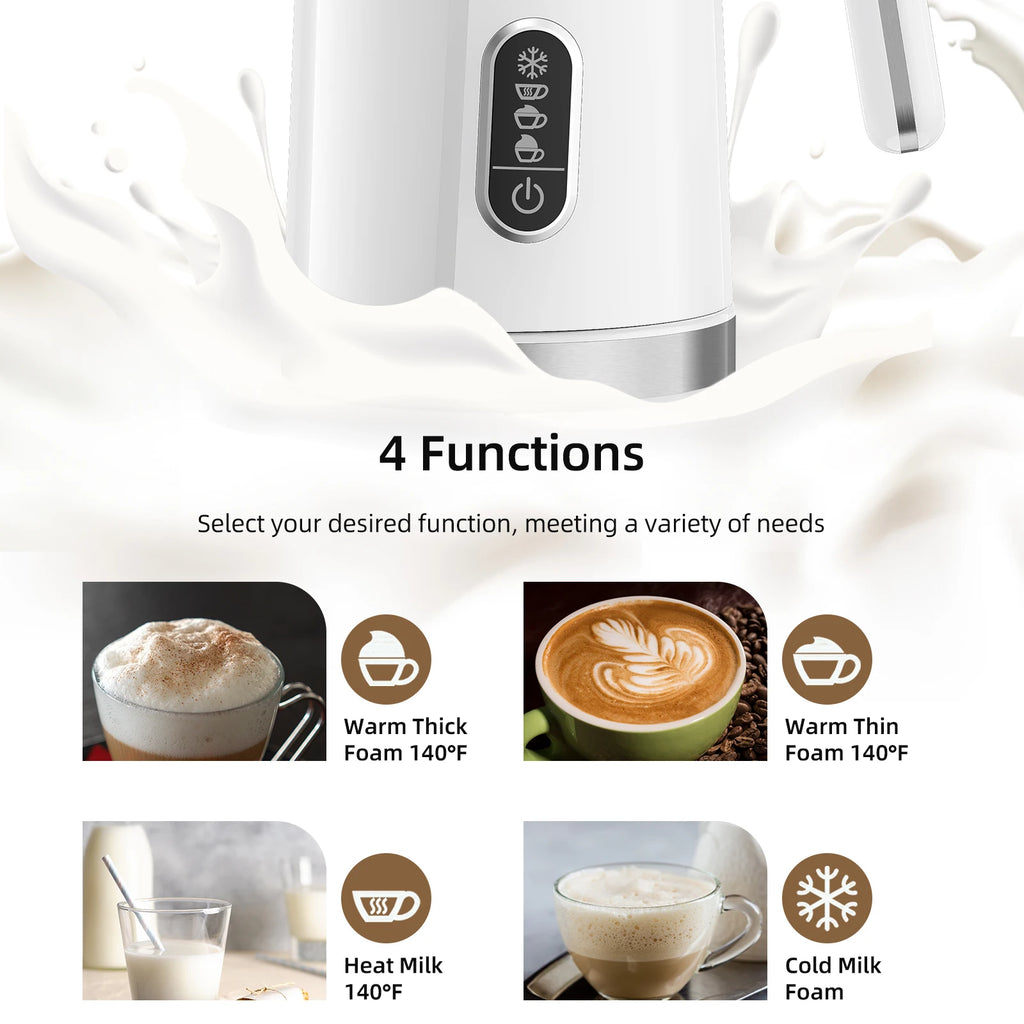 Coffart Automatic Milk Frother Electric Hot and Cold for Making Latte Cappuccino Fully Automatic Coffee Frothing Foamer