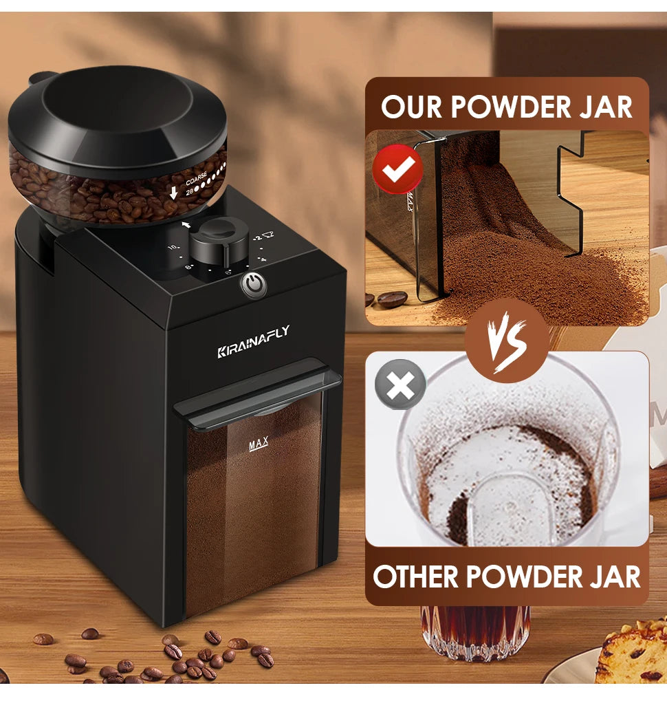 Electric Burr Mill Coffee Grinder Automatic Coffee Bean Grinding With 28 Grind Settings For Espresso French Press Drip 2-12 Cup
