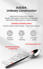 MHW-3BOMBER 1/2/3Pcs Measuring Spoon Coffee Tasting Spoon Stainless Steel Round Spoon for Baking/Cooking/Dessert Kitchen Tool