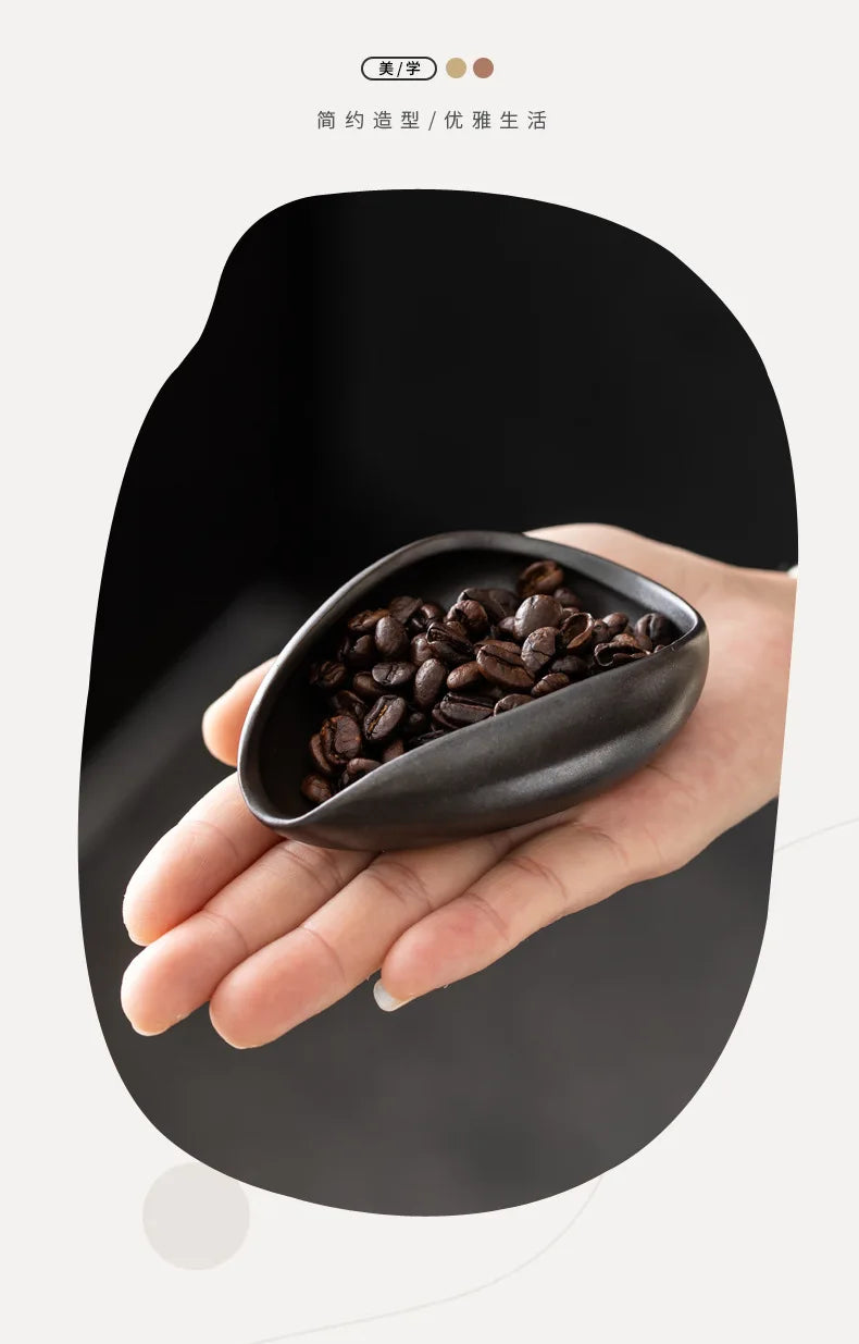 Coffee Beans Dosing Cup Trays Pottery Tea Separator Vessel Ceramic Measure Ware Espresso Bean Scoop Shovel Coffee Accessories ﻿