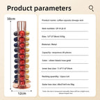 Coffee Capsule Rack 40 Capsules Nespresso Coffee Holder 360 Degrees Rotatable Display Storage Shelf Coffee Accessories