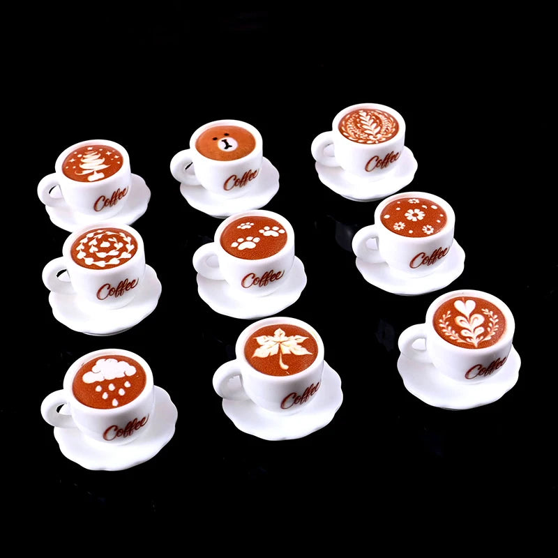 DIY Accessories for Miniature Dollhouse: 10pcs Kawaii Simulation Coffee Cup Set