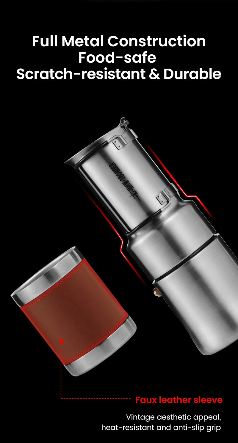 MHW-3BOMBER Moka Pot 350ml Stainless Steel Coffee Maker Integrated Pot-cup Foldable Handle Espresso Pot for Camping Coffee Tool