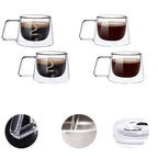 200ml Double Wall Glass Coffee Mug French Creative Mug Heat-resistant Espresso Cup Thermo Insulated Cup Tea Water Drinkware Set