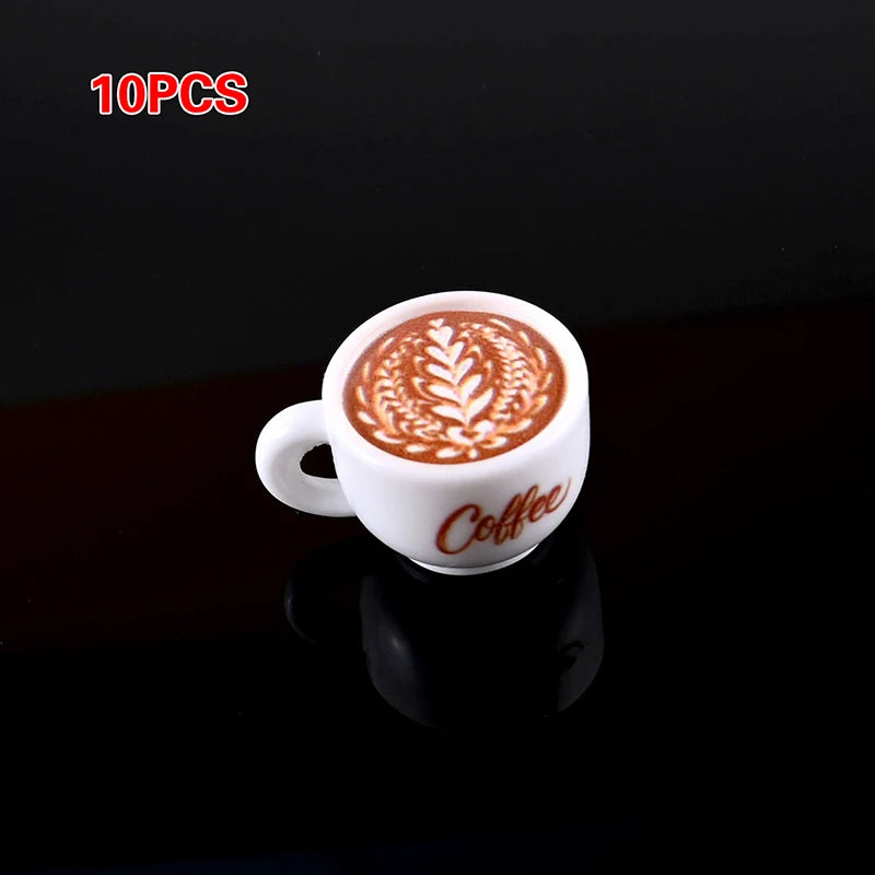 DIY Accessories for Miniature Dollhouse: 10pcs Kawaii Simulation Coffee Cup Set