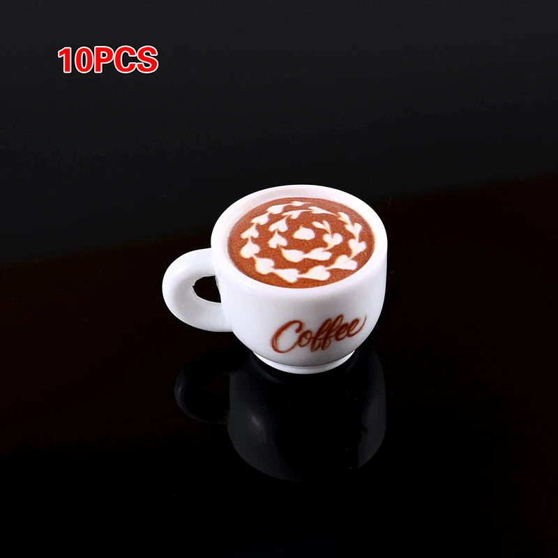 DIY Accessories for Miniature Dollhouse: 10pcs Kawaii Simulation Coffee Cup Set