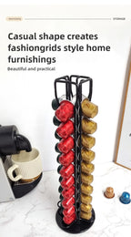 Coffee Capsule Rack 40 Capsules Nespresso Coffee Holder 360 Degrees Rotatable Display Storage Shelf Coffee Accessories