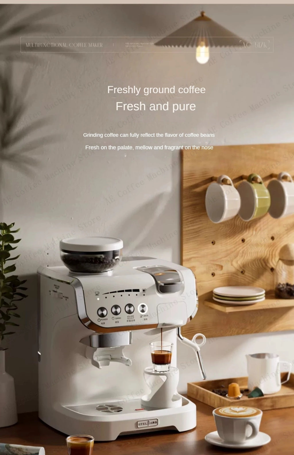 Multifunctional Coffee Machine That Can Use Capsules Grinding Integrated Espresso Machine Semi-automatic Home Coffee Machine