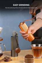 Household Portable Steel Burr Manual Coffee Bean Grinder Aluminum Alloy Coffee Grinder