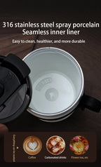 BINCOO Ceramic lined coffee cup, practical insulated cup, portable portable portable water cup, men's and women's 316 stainless