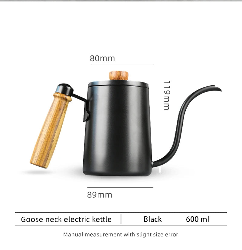 Coffee Pot Milk Frothing Pitcher Jug Gooseneck Kettle Spout Stainless Steel Espresso Coffee Tea Milk Pot Kettle Can 550 /600ml